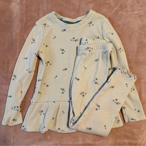Cat & Jack Cozy Ribbed Green Star Matching Set 4T